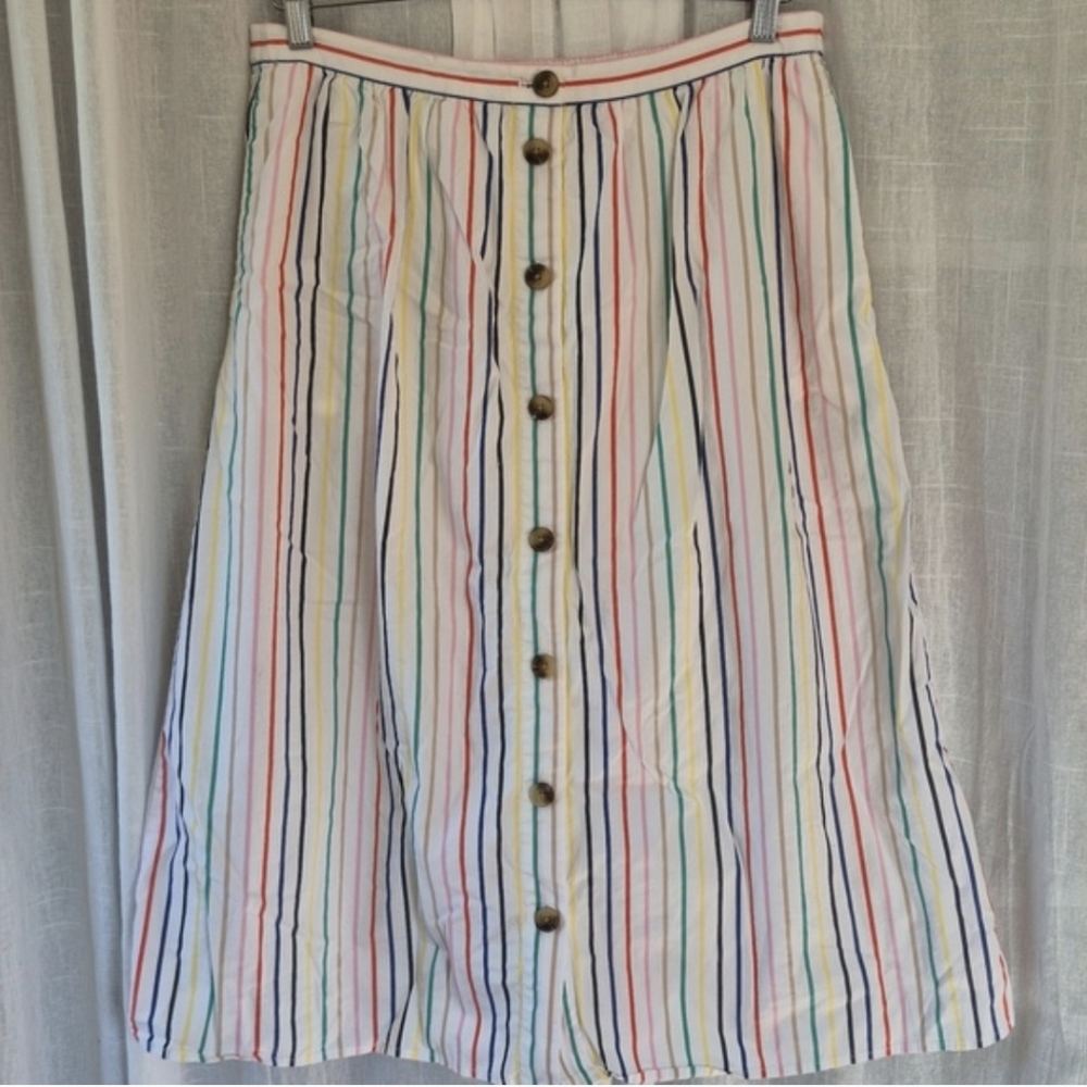 J. Crew Multicolor Striped A-Line Skirt